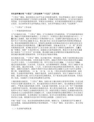 市生态环境分局“十四五”工作总结和“十五五”工作计划.docx