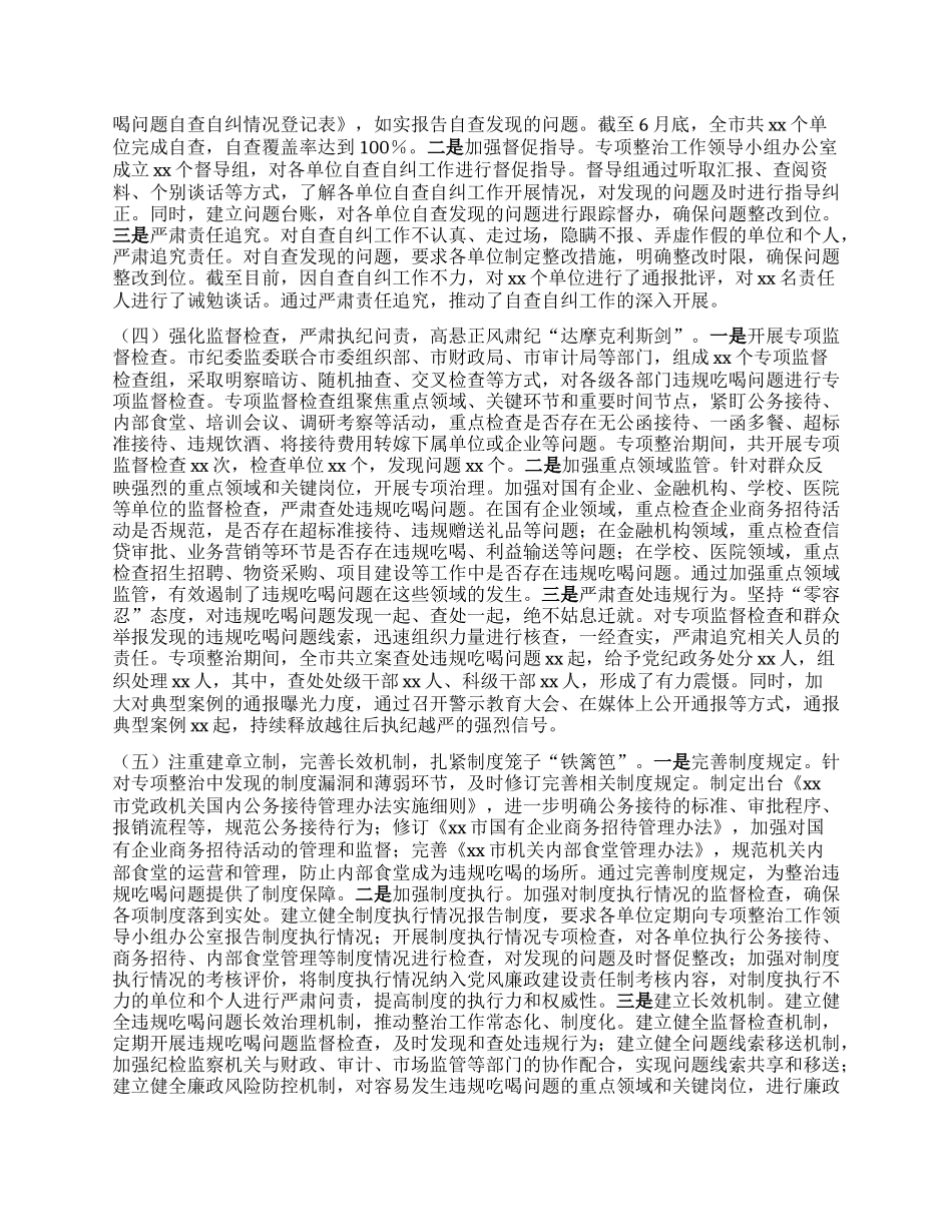 市违规吃喝专项整治工作情况总结.docx_第2页