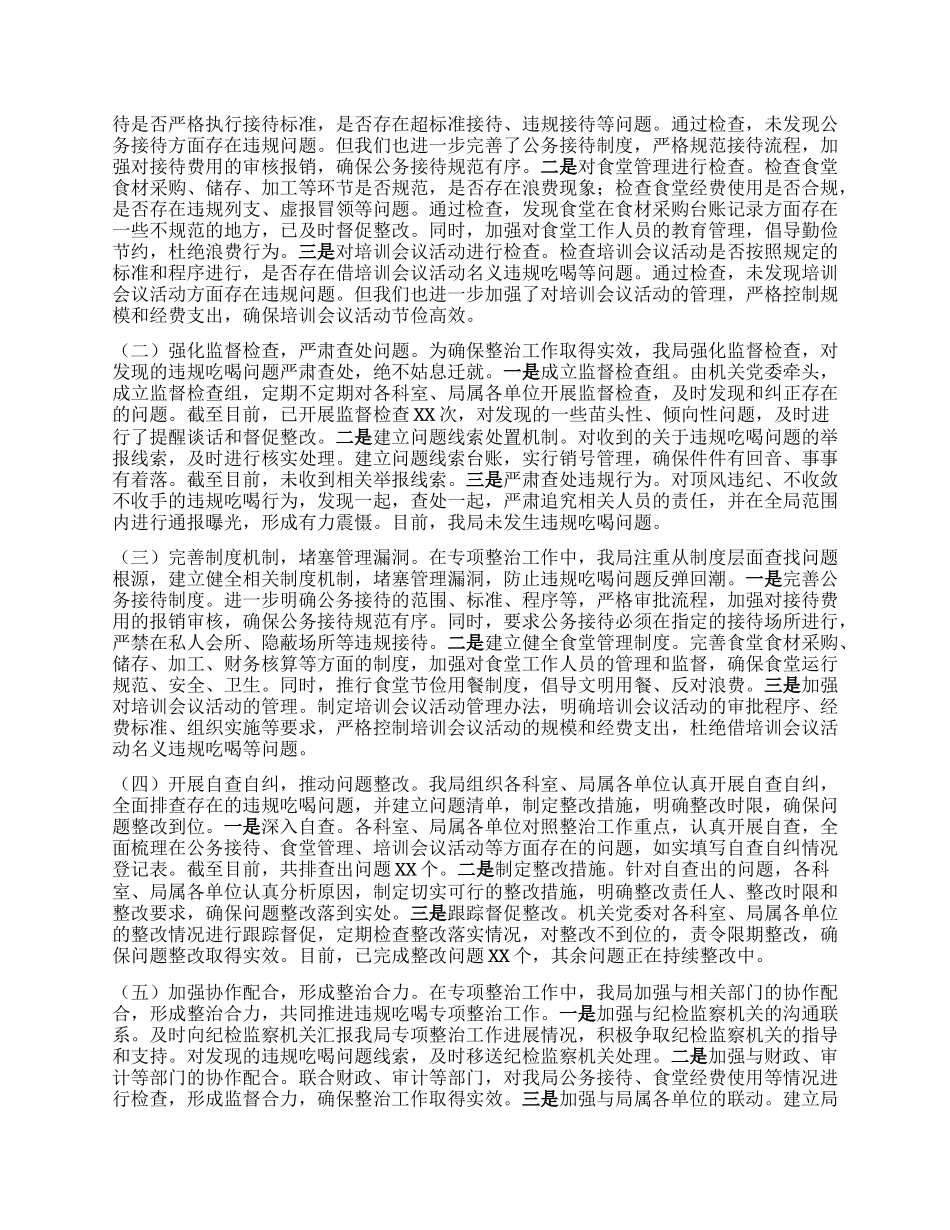 市委老干部局关于违规吃喝专项整治工作进展汇报.docx_第2页