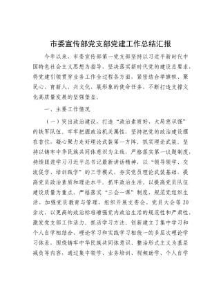 市委宣传部X支部X建工作总结汇报.docx