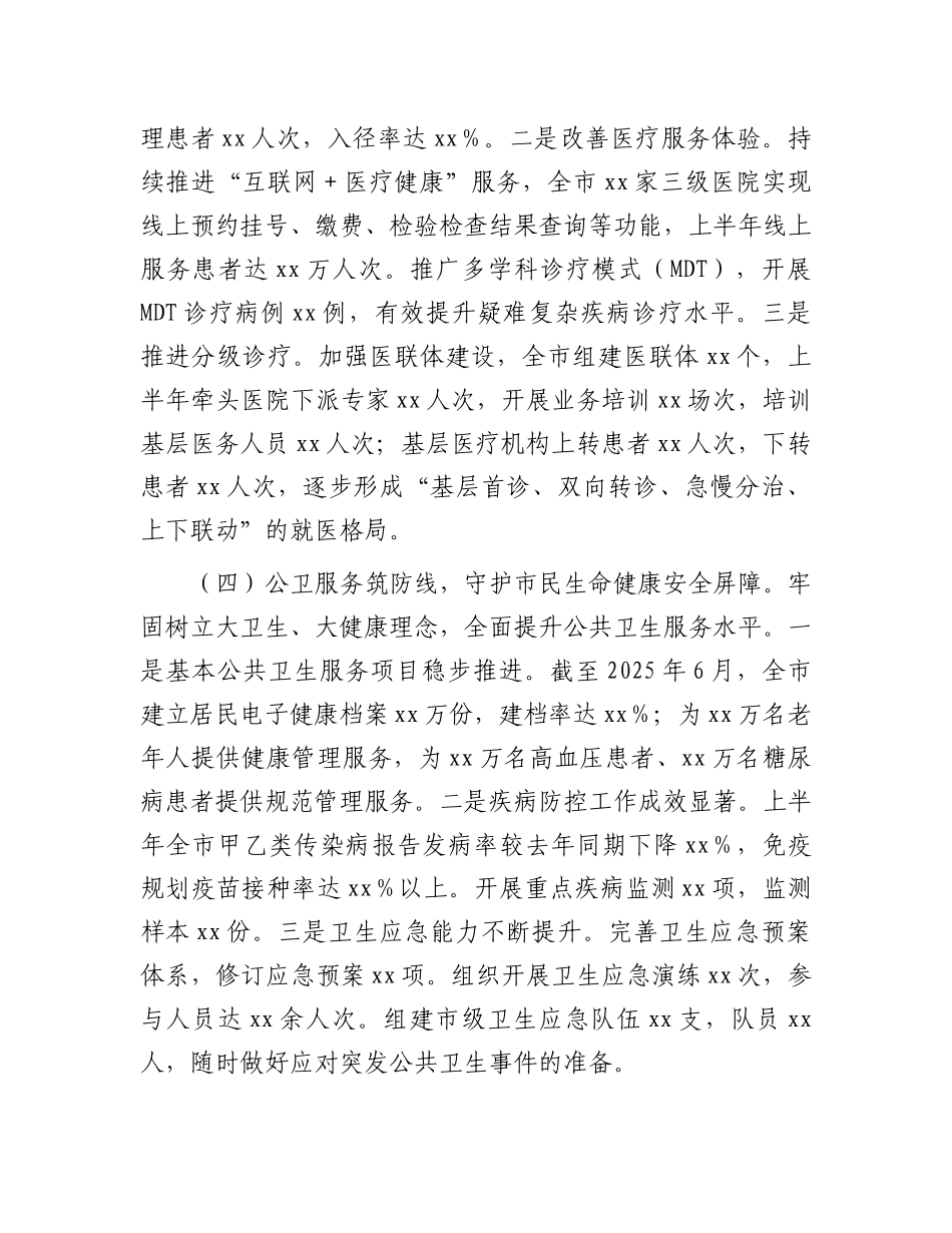 市卫健局X委2025年上半年工作情况总结.docx_第3页