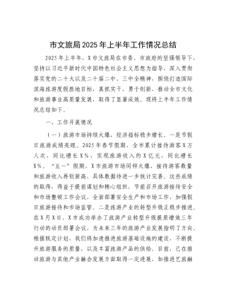 市文旅局2025年上半年工作情况总结.docx
