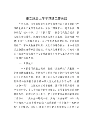 市文旅局上半年X建工作总结.docx