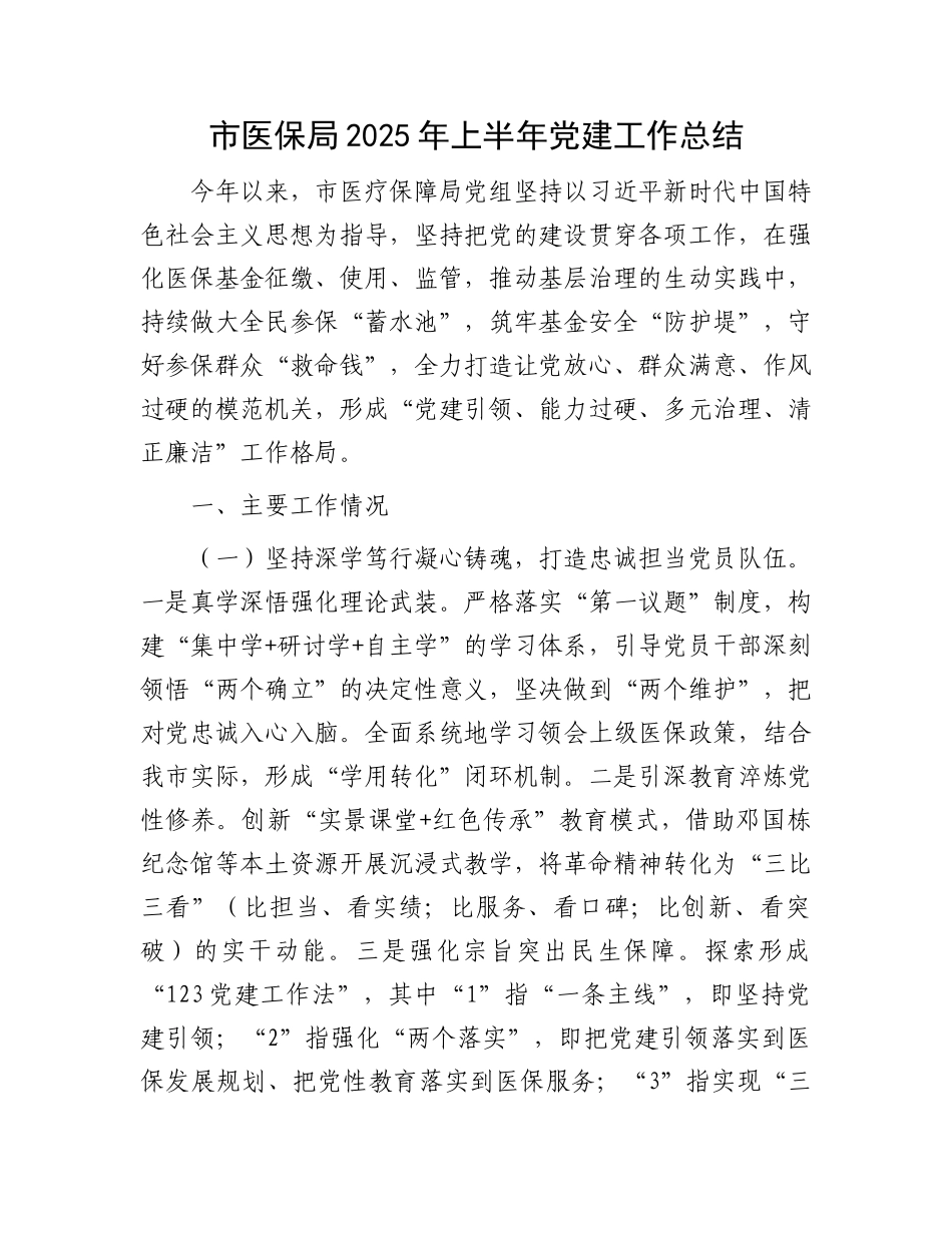 市医保局2025年上半年X建工作总结.docx_第1页
