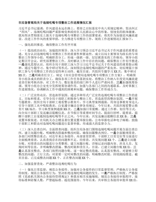 市应急管理局关于违规吃喝专项整治工作进展情况汇报.docx