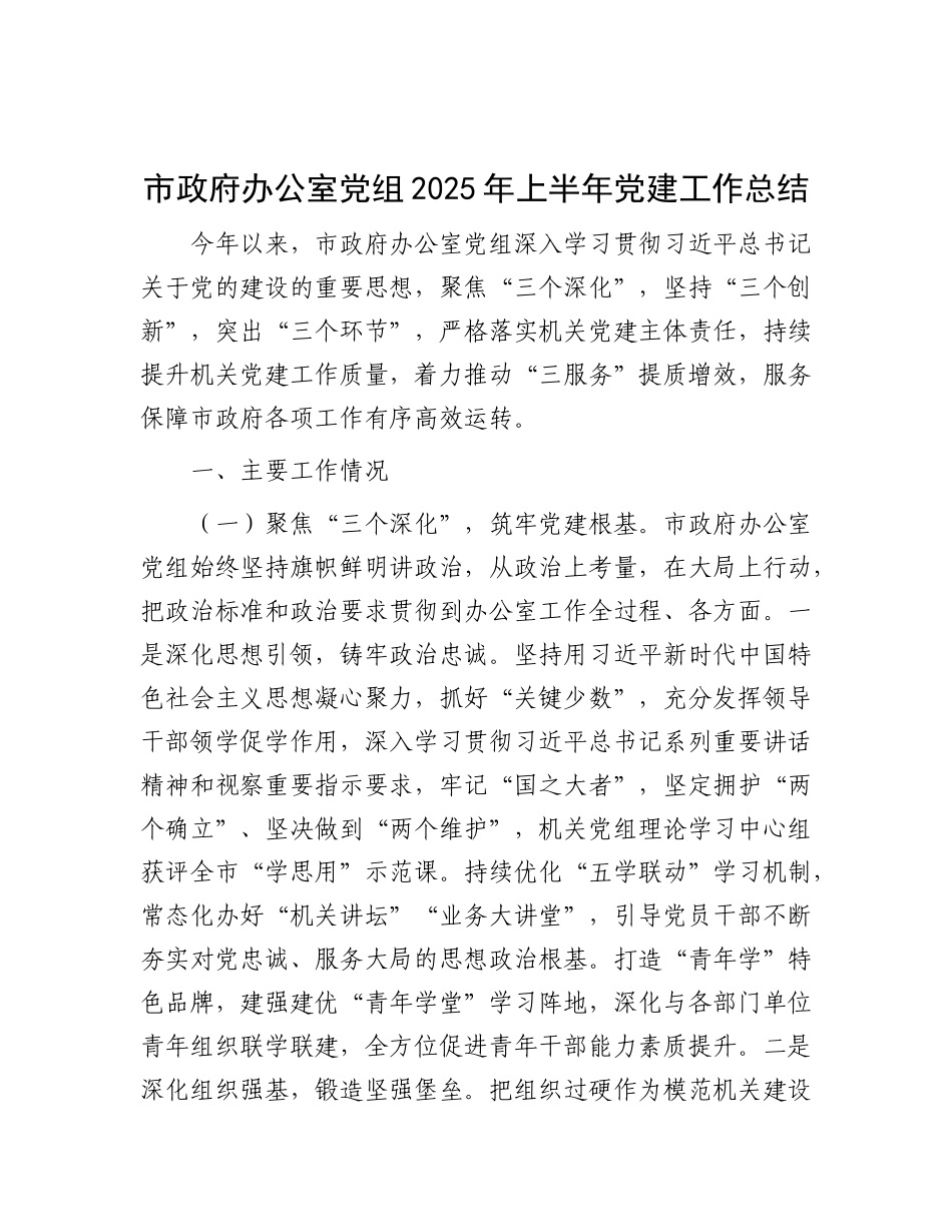 市政府办公室X组2025年上半年X建工作总结.docx_第1页