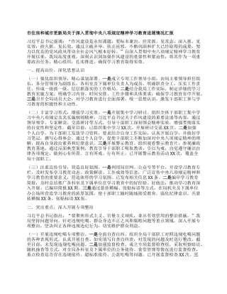 市住房和城市更新局关于深入贯彻中央BXGD精神学习教育进展情况汇报.docx