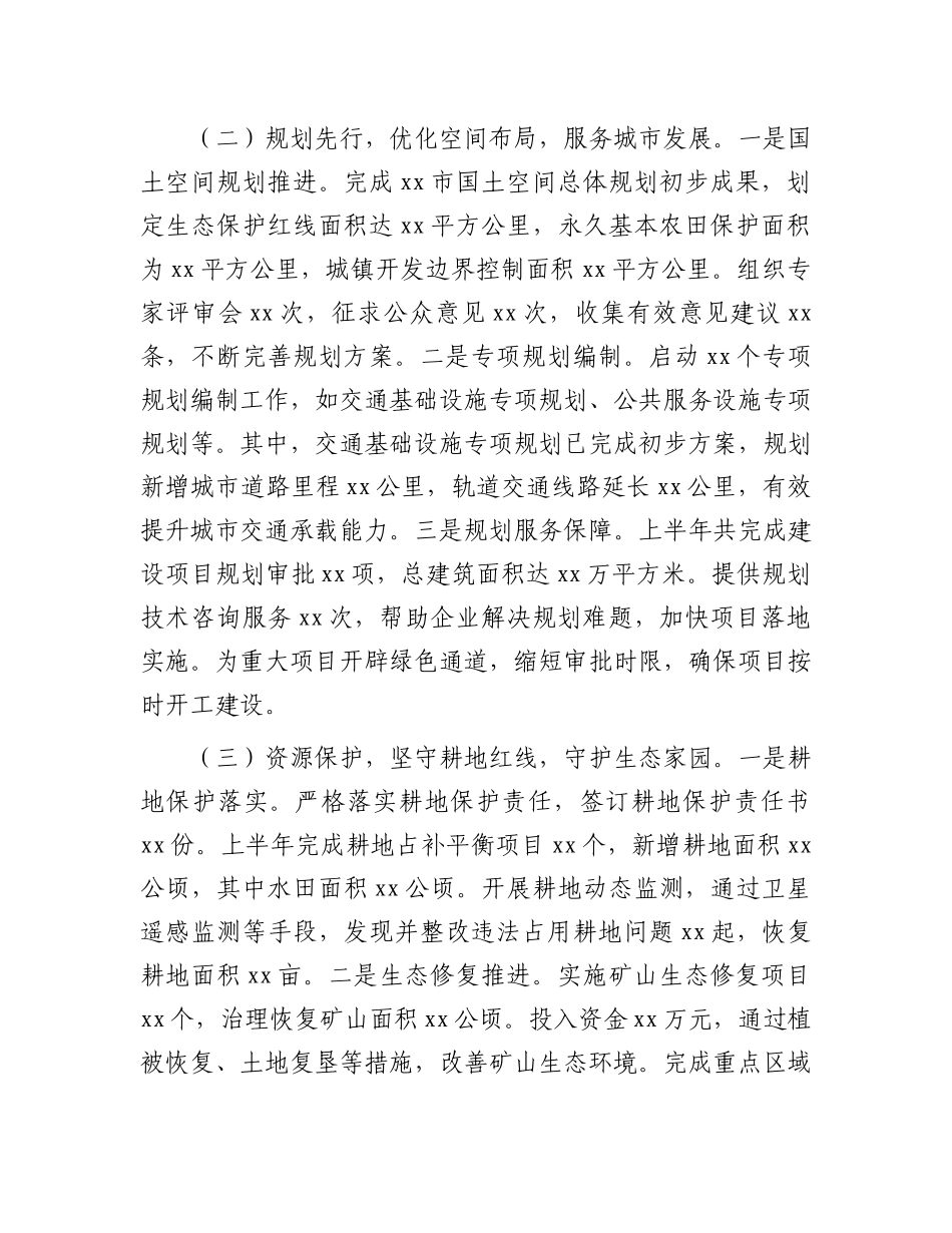 市自然资源局X委2025年上半年工作情况总结.docx_第2页