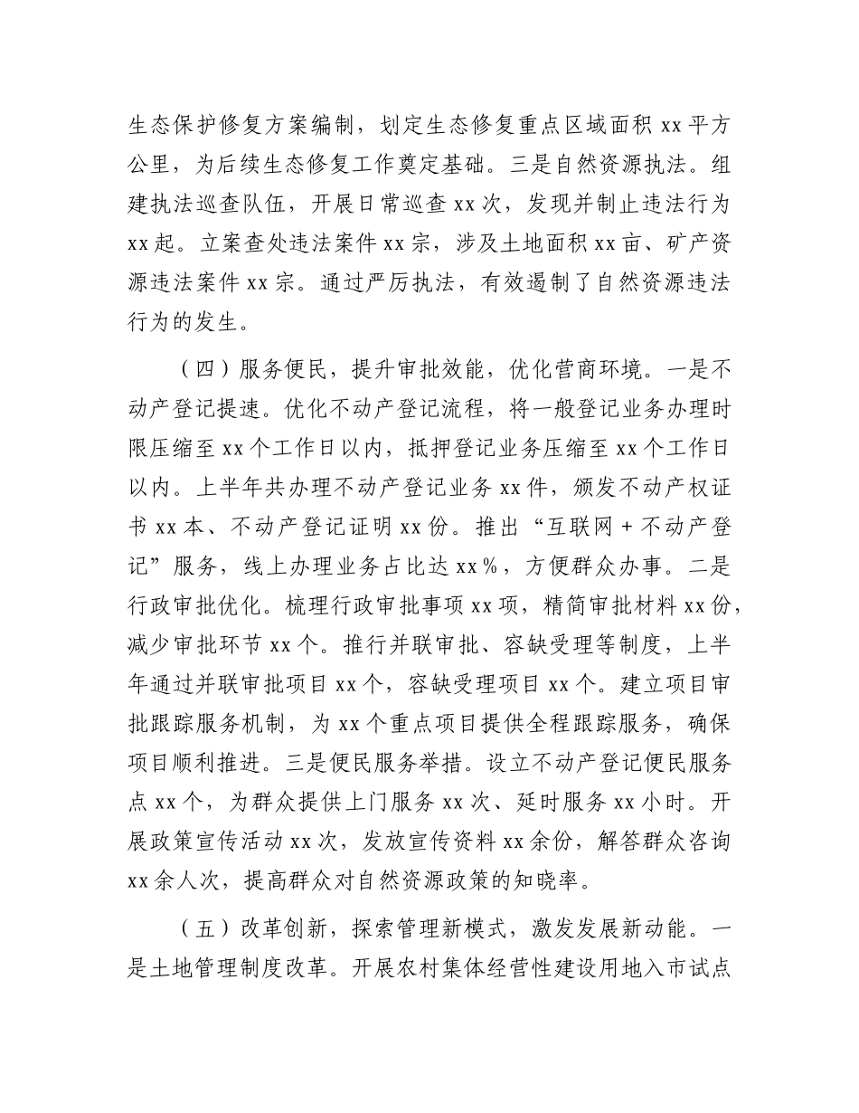 市自然资源局X委2025年上半年工作情况总结.docx_第3页