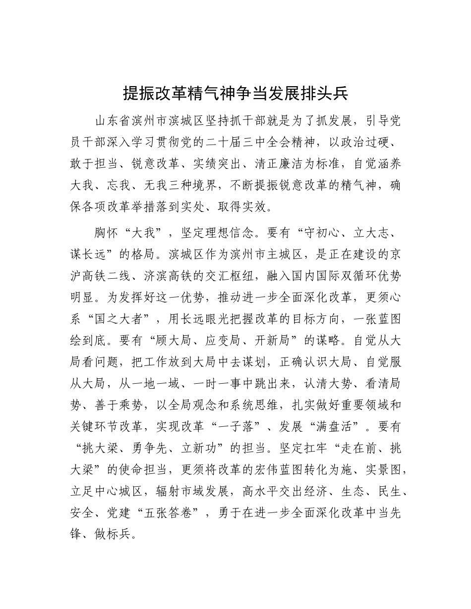 提振改革精气神 争当发展排头兵.docx_第1页