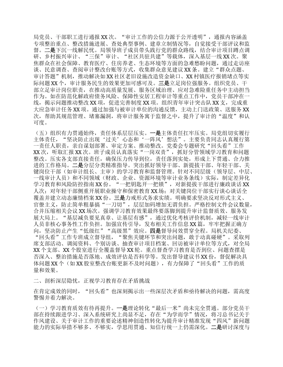 县审计局深入贯彻中央BXGD精神学习教育“回头看”情况报告.docx_第3页