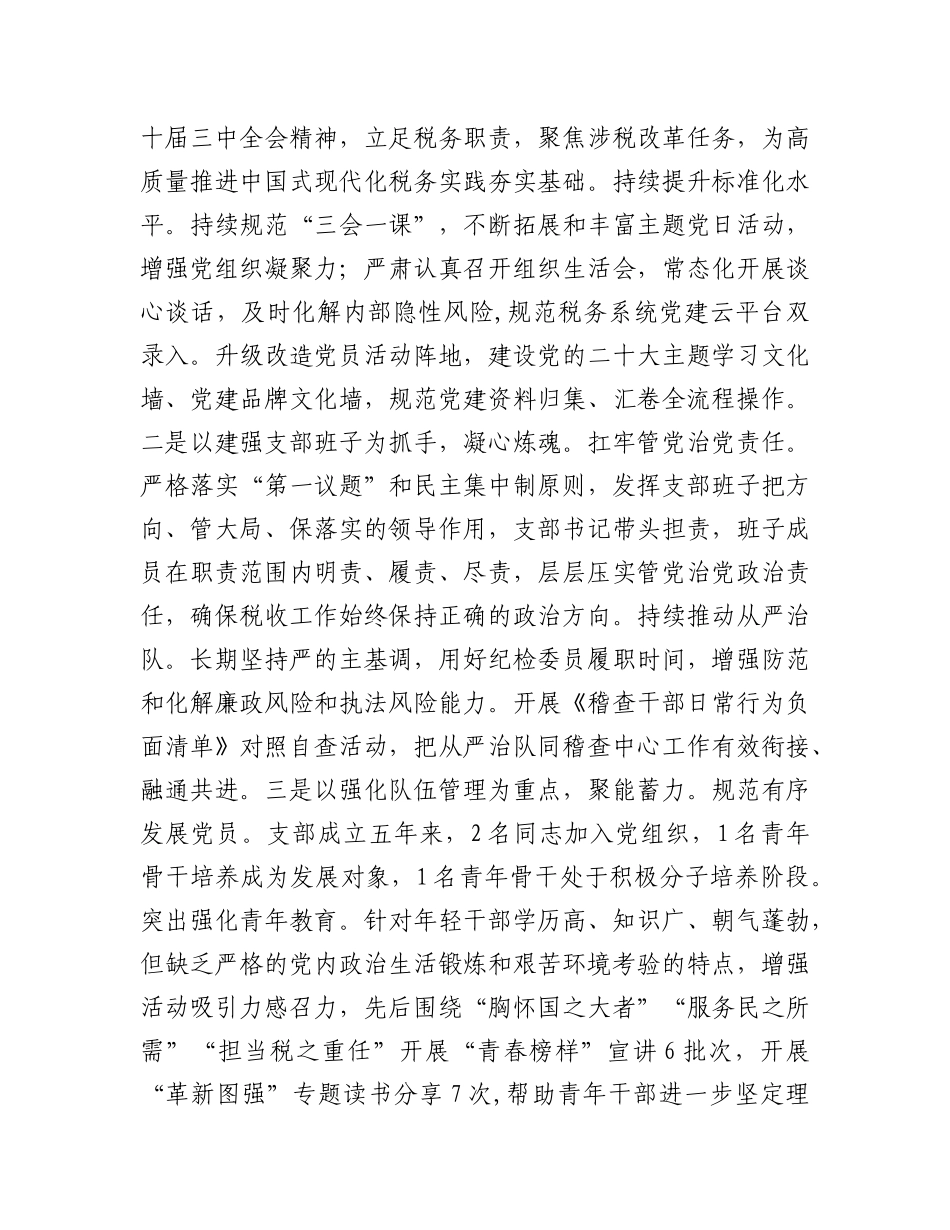 县税务局X支部抓基层X建工作情况汇报.docx_第2页