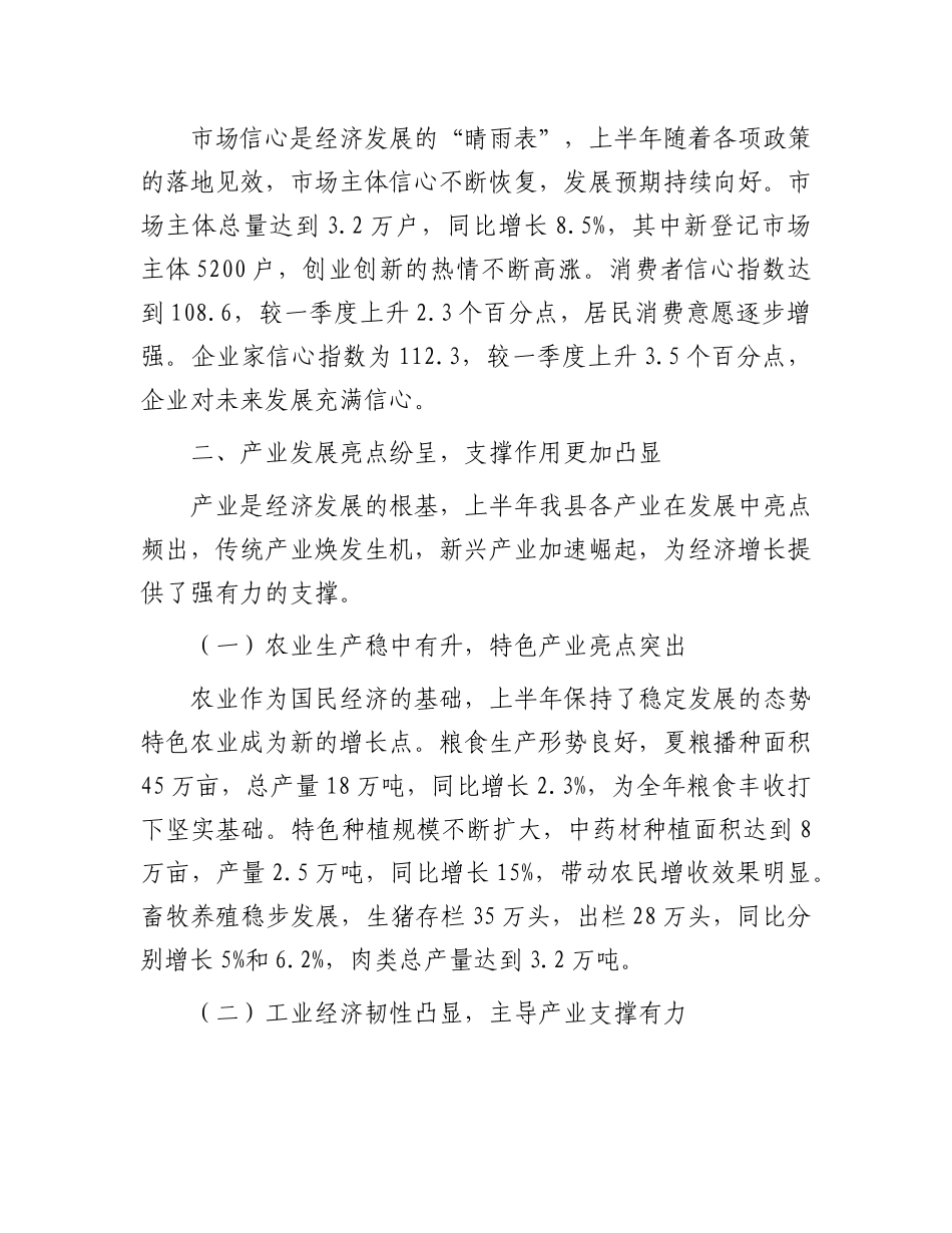 县统计局长在2025年上半年经济运行统计数据分析会上的讲话.docx_第3页