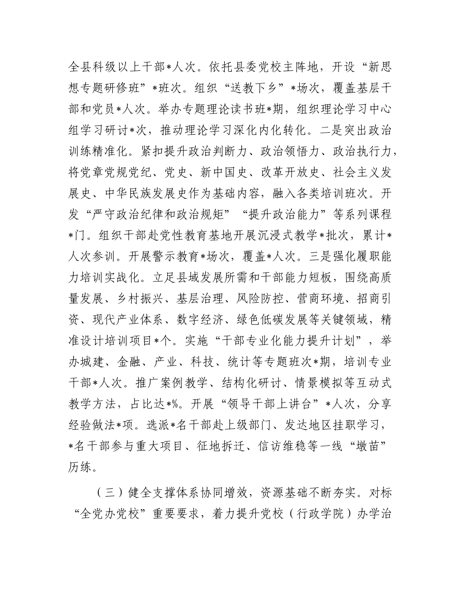 县委关于《全国、全省、全市干部教育培训规划（2023-2027年）》贯彻落实情况评估报告.docx_第3页
