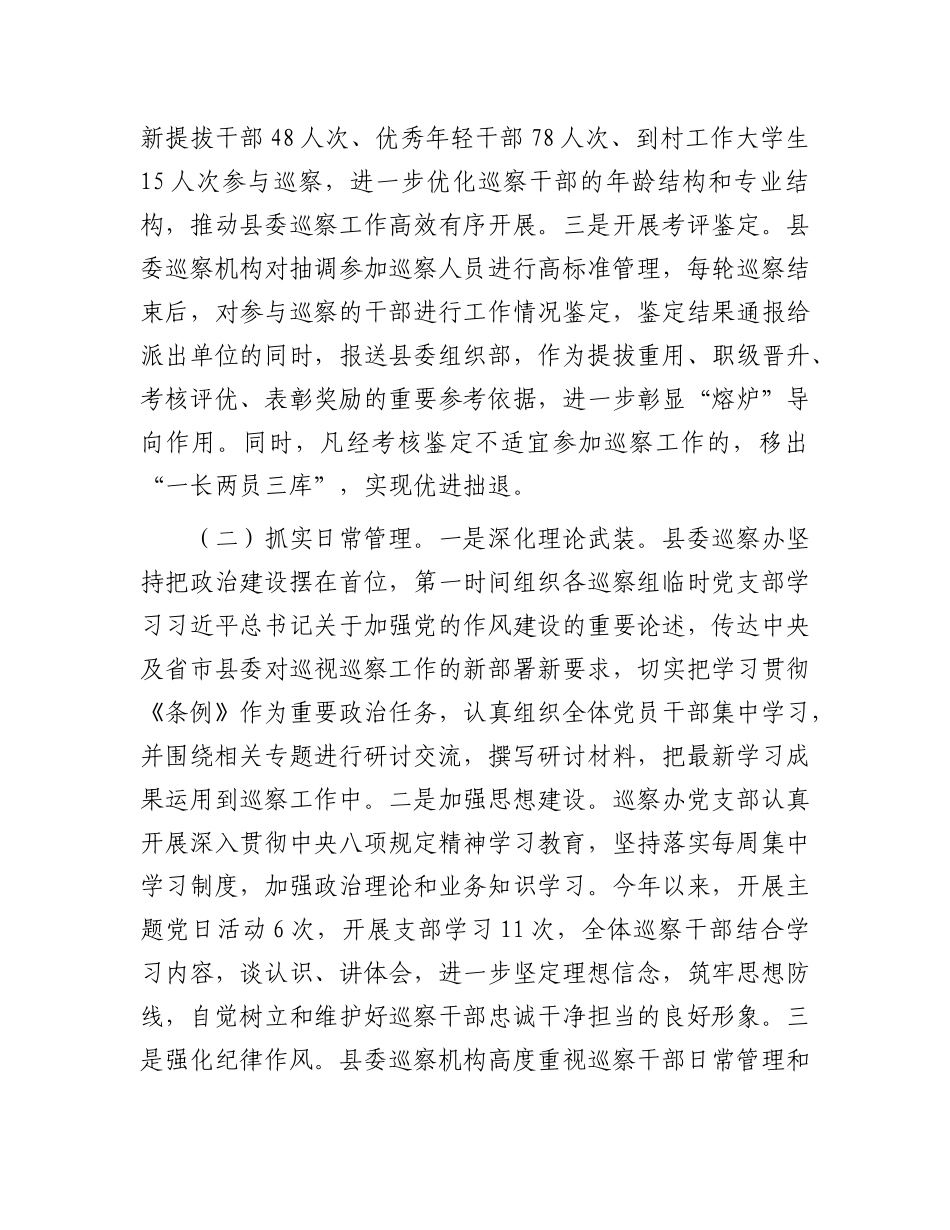 县委关于巡察干部队伍建设工作情况的报告.docx_第2页