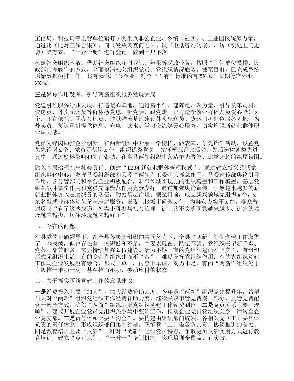 县委两新X建工作情况汇报.docx_第2页