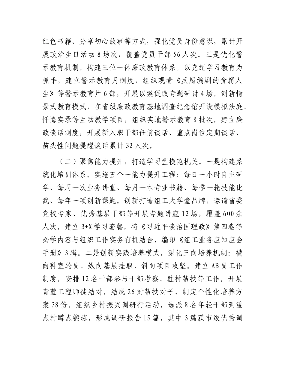 县委组织部2025年上半年X建工作总结.docx_第2页