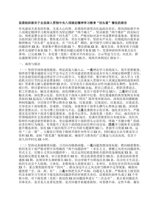 县委组织部关于全县深入贯彻中央BXGD精神学习教育“回头看”情况的报告.docx