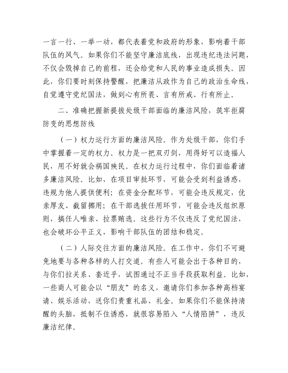 在2025年全市新提拔处级干部廉政谈话会上的讲话.docx_第3页