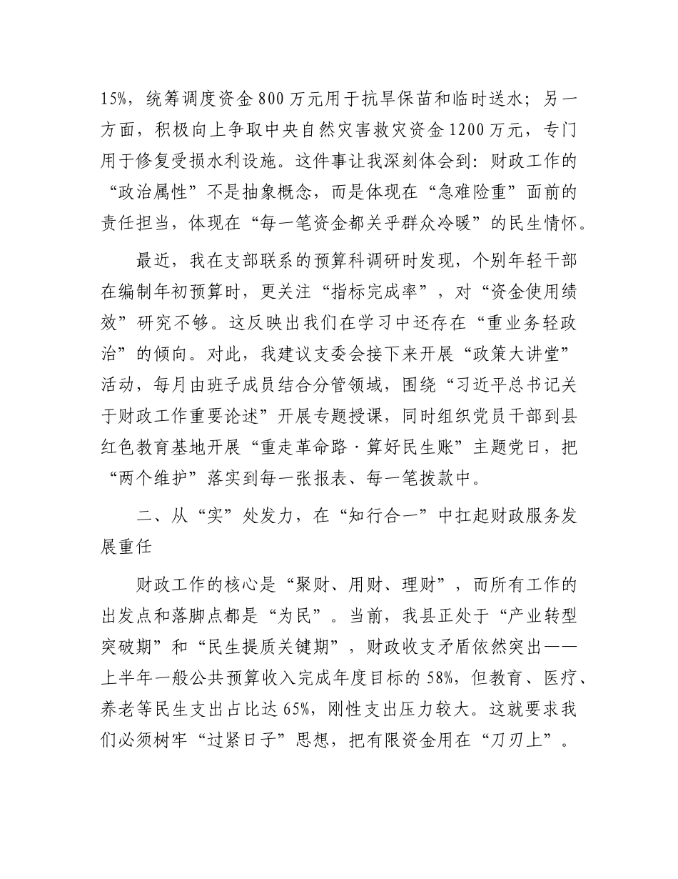 在2025年县财政局X支部学习研讨会上的发言.docx_第2页