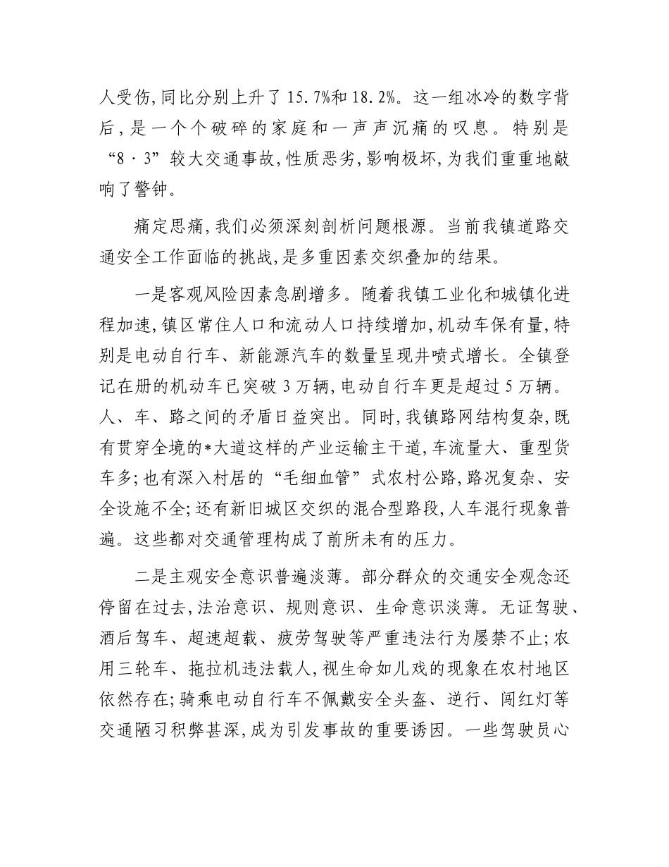 在2025年镇道路交通安全百日专项行动部署会上的讲话(1).docx_第2页