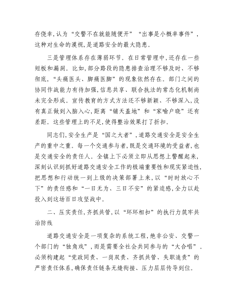 在2025年镇道路交通安全百日专项行动部署会上的讲话(1).docx_第3页