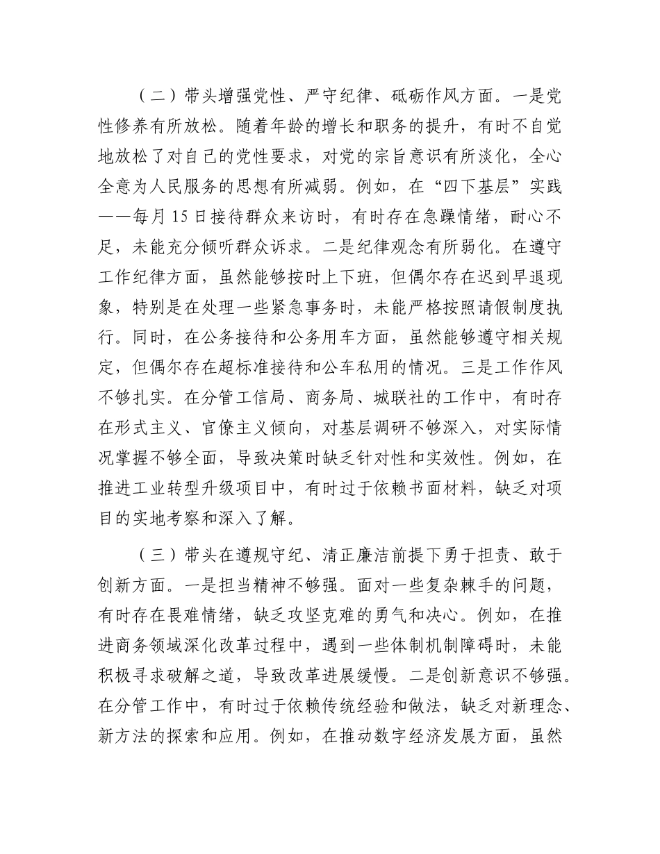 县政府班子成员2024年民主生活会个人对照检查发言材料.docx_第2页