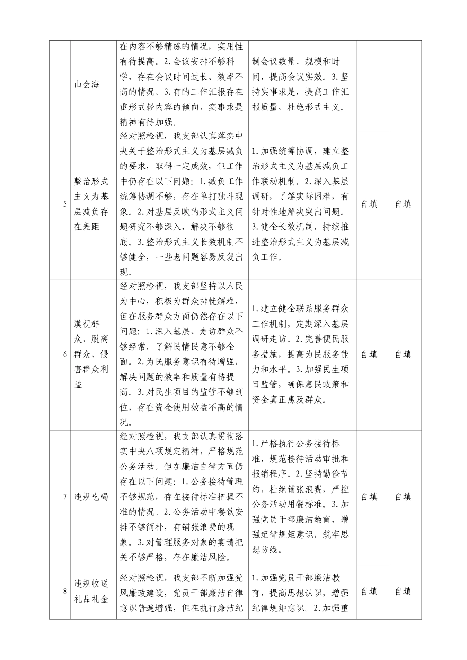 乡镇机关X支部中央BXGD精神学习教育检视问题整改清单（11个方面）.docx_第2页