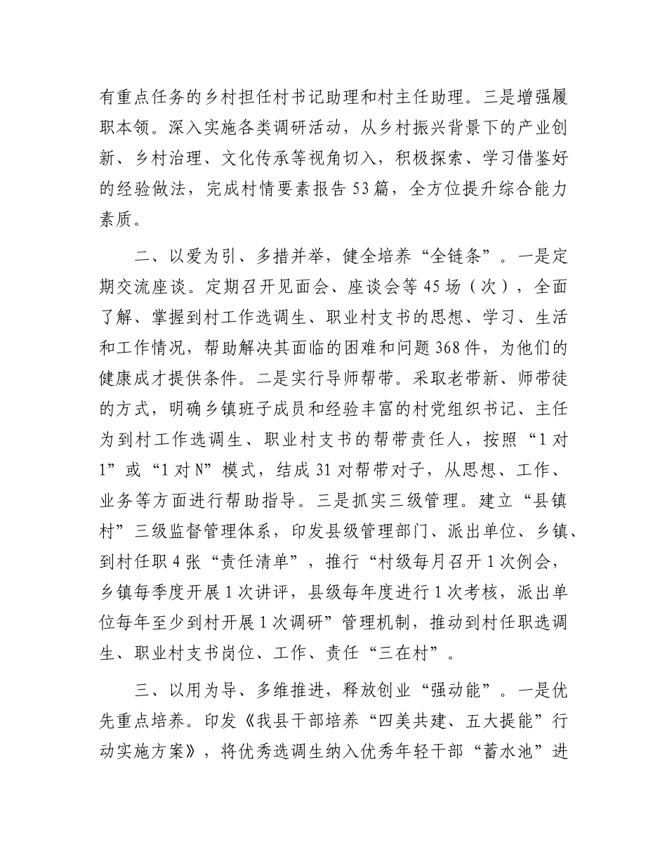 在抓X建促乡村振兴工作会议上的交流发言：抓实“四个关键环节” 破解乡村振兴“人才薄弱”问题.docx_第2页