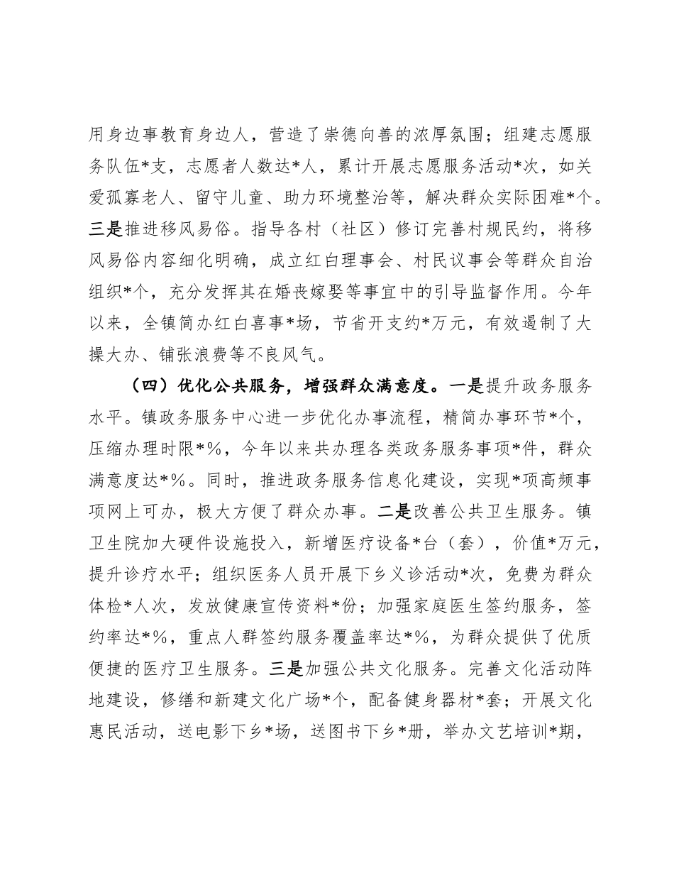 镇2024年度开展精神文明建设工作情况报告.docx_第3页
