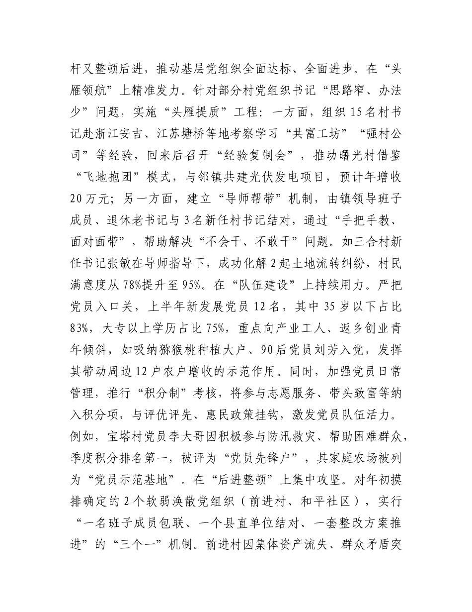 镇2025年上半年基层X组织建设工作总结.docx_第3页