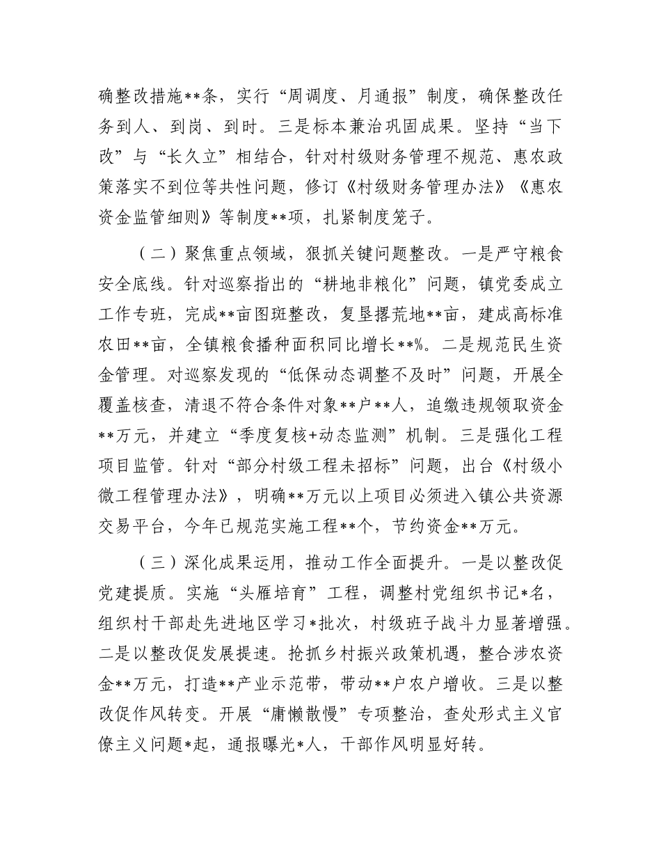 镇X委书记巡察情况汇报材料.docx_第2页