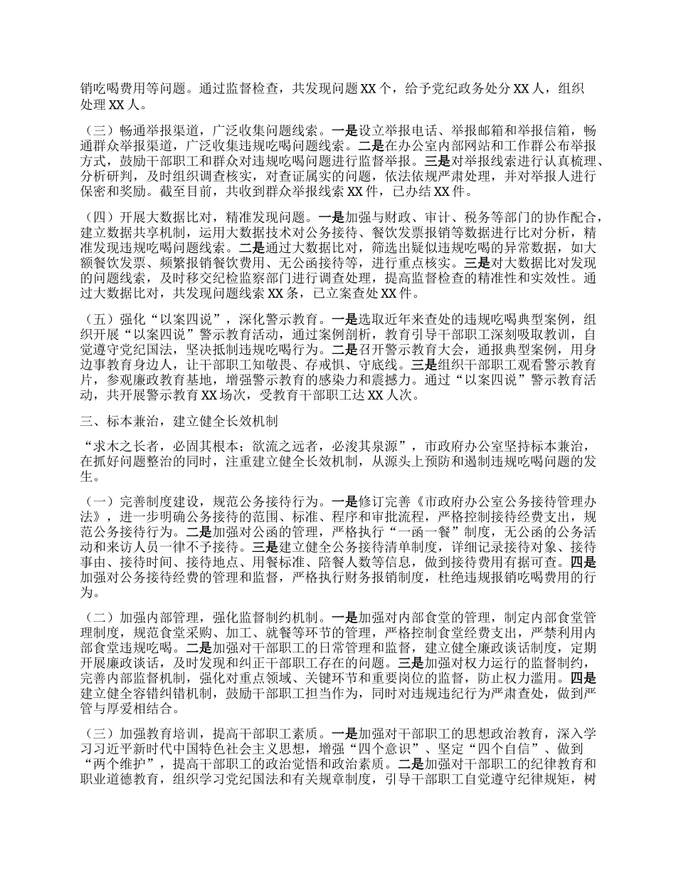 政府办在全市违规吃喝专项整治工作专题推进会上的汇报发言.docx_第2页