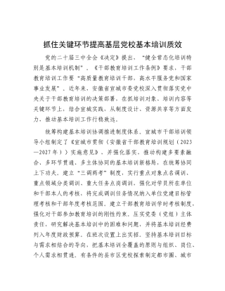 抓住关键环节提高基层X校基本培训质效.docx
