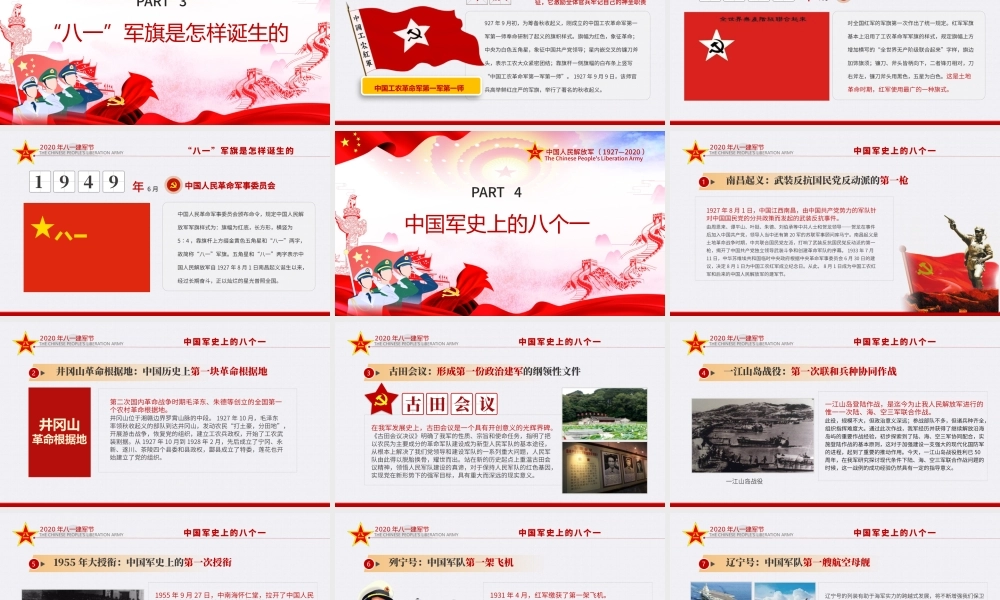 2020八一建军节军史军魂国防教育爱国教育PPT模板.pptx