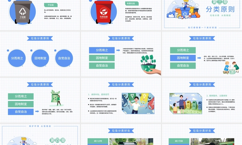 2020年节约小清新可爱风垃圾分类PPT模板.pptx