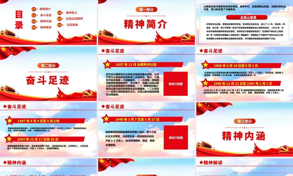 2021弘扬吕梁精神传承红色基因PPT.pptx