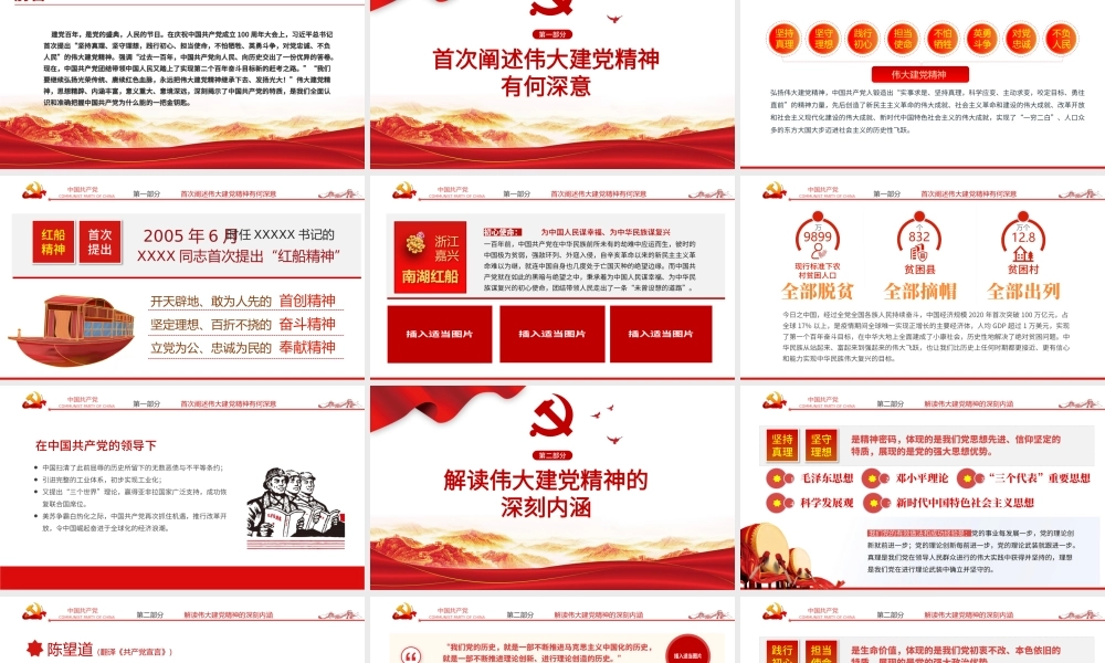 2021弘扬伟大建党精神分离答好“新考卷”PPT模板七一讲话专题辅导.pptx