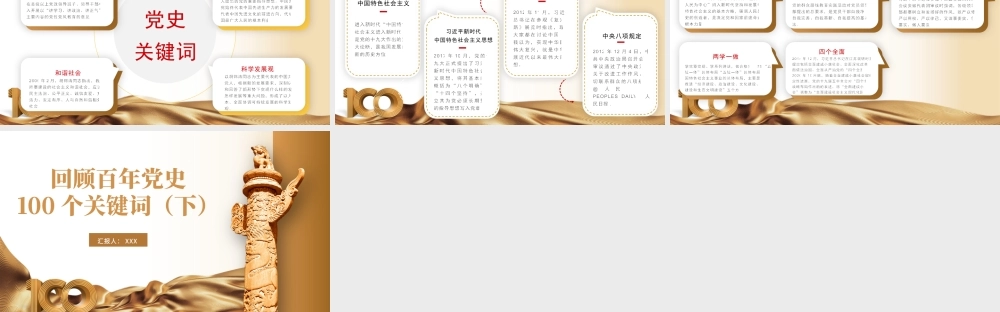 2021建党100周年回顾百年党史100个关键词PPT模板（下）.pptx