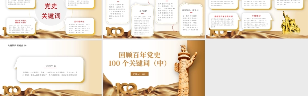 2021建党100周年回顾百年党史100个关键词PPT模板（中）.pptx