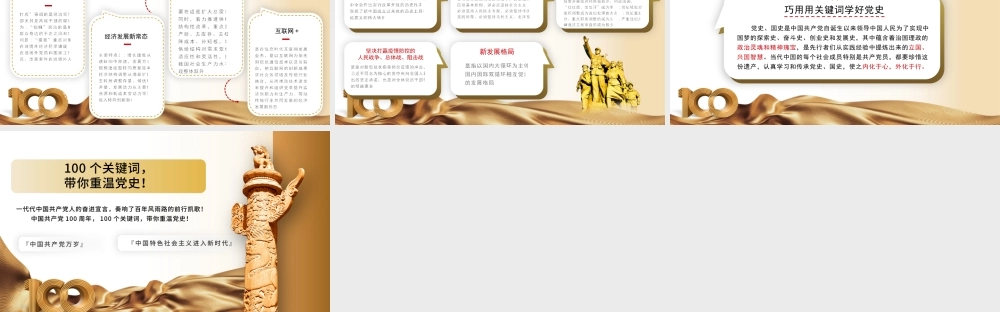 2021建党100周年回顾百年党史100个关键词PPT模板（终篇）.pptx
