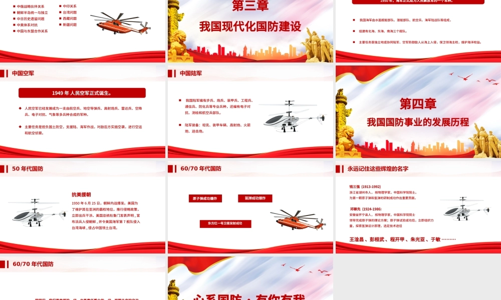 2021心系国防有你有我PPT红色党建风增强忧患意识强化国防观念中小学生国防教育课件.pptx