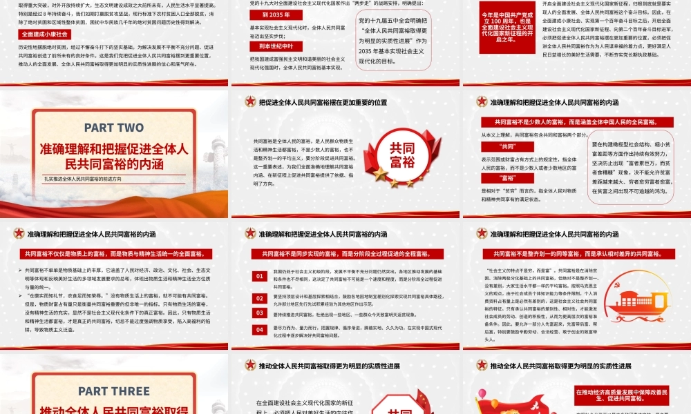 2021沿着中国式现代化道路走向共同富裕PPT扎实推进全体人民共同富裕党课课件.pptx