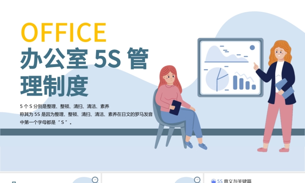 2022办公室5S管理制度PPT简约插画风公司企业5S管理制度知识培训课件模板下载.pptx