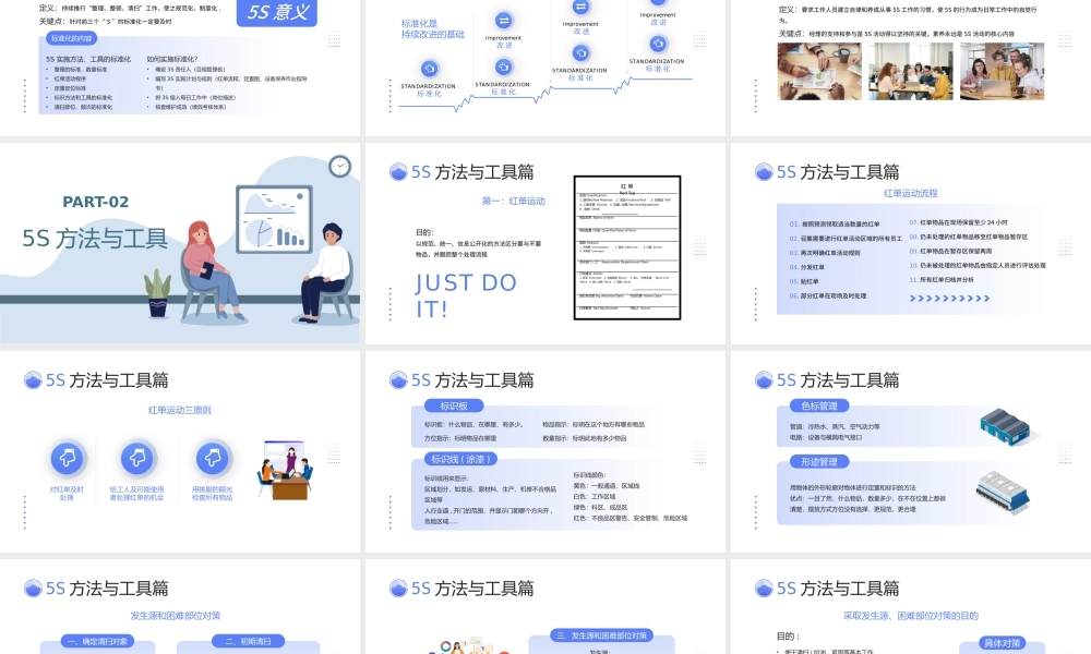 2022办公室5S管理制度PPT简约插画风公司企业5S管理制度知识培训课件模板下载.pptx