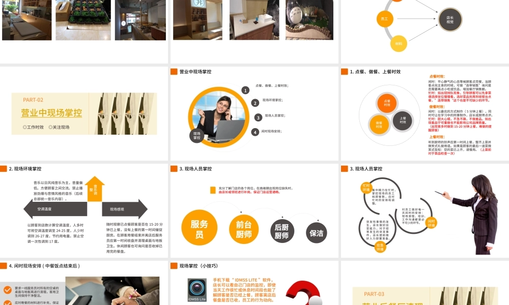 2022餐厅店长一天工作流程PPT简约风门面管理培训课件模板.pptx