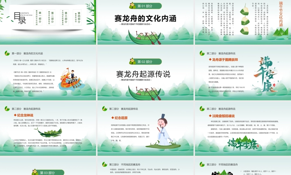 2022端午赛龙舟PPT中国风中国传统节日端午节知识课件模板.pptx