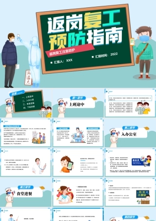 2022返岗复工预防指南PPT简洁大气风范岗复工注意事项专题课件模板.pptx