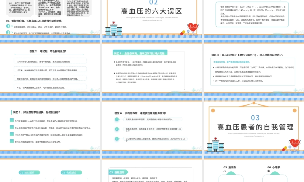 2022高血压健康教育PPT绿色简约风高血压健康知识教育课件模板下载.pptx