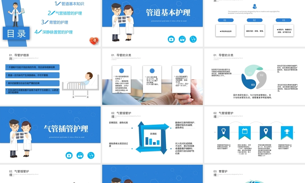 2022各种常见管道护理PPT简约商务医学行业通用PPT.pptx
